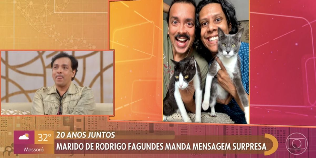 Rodrigo Fagundes chora com depoimento de Wendell Bendelack (Foto: Reprodução / Encontro da Globo)