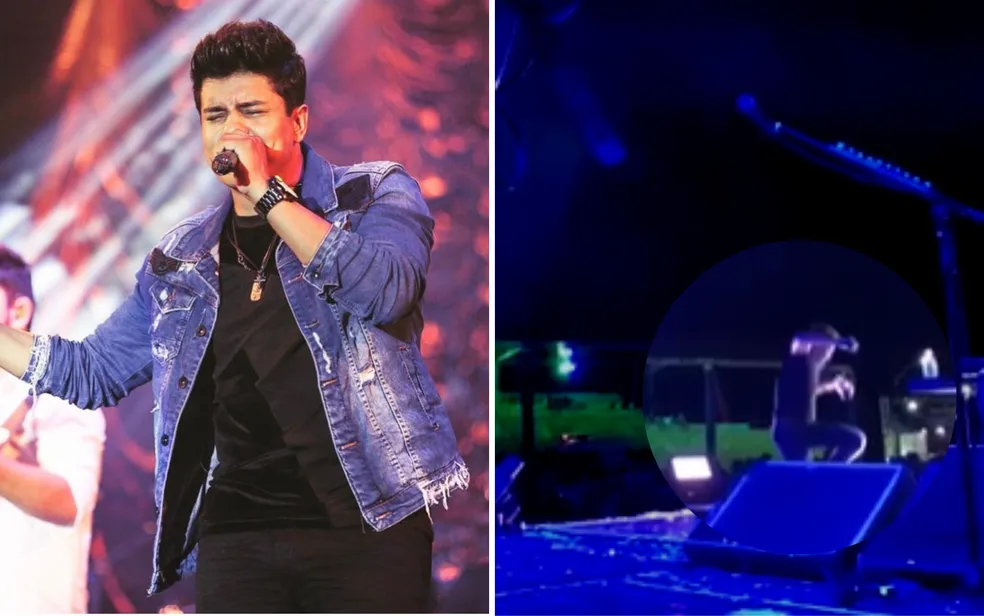 Sertanejo fica ferido após cair de palco durante show em Goiás - Foto Reprodução Internet
