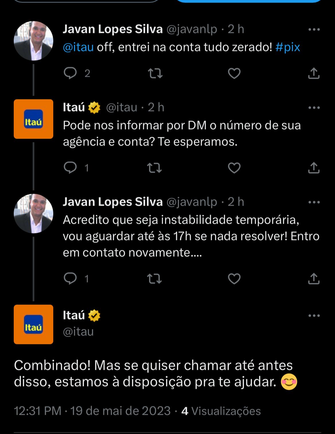 Situação do Itaú enfurece clientes HOJE (19) e você precisa saber - Foto Reprodução Twitter