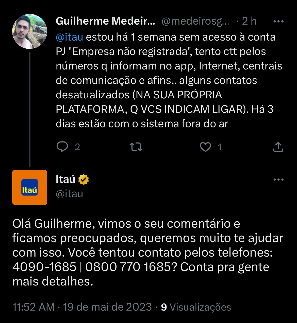 Situação do Itaú enfurece clientes HOJE (19) e você precisa saber - Foto Reprodução Twitter