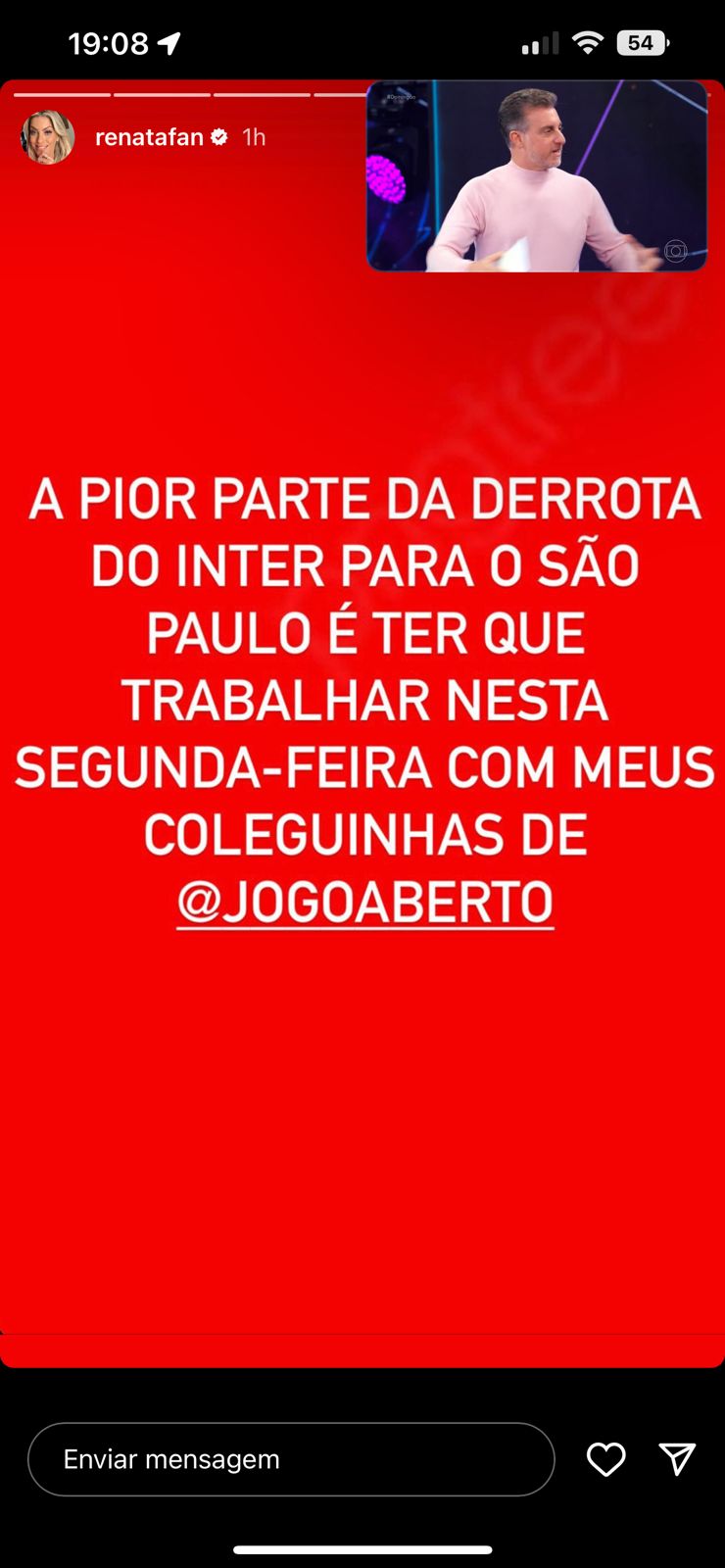 Renata Fan fez desabafo que ninguém esperava (Foto: Reprodução/ Instagram) Renata Fan fez desabafo que ninguém esperava (Foto: Reprodução/ Instagram)