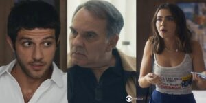 Ari, Guerra e Chiara em cenas de Travessia (Foto: Reprodução / Globo)