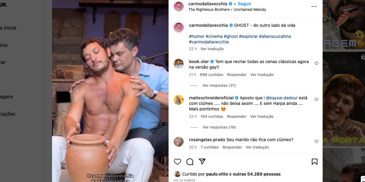 Famosos recriam cena de Ghost (Foto: Reprodução / Instagram)