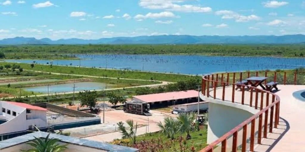 Espaço para corridas e vaquejadas, além do lago particular do cantor (Reprodução: Youtube)