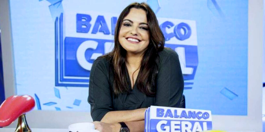 Fabíola Reipert no "Balanço Geral" (Foto Reprodução/Internet)