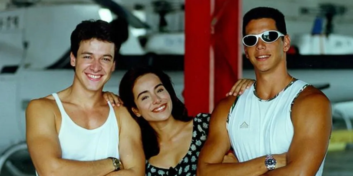 Rodrigo Faro, Cássia Linhares e Márcio Garcia protagonizaram "Malhação 1998" (Foto: Divulgação/TV Globo)