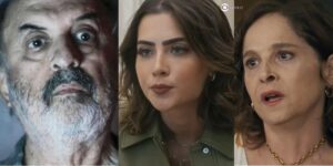 Pedófilo, Chiara e Núbia em cenas de Travessia (Foto: Reprodução / Globo)