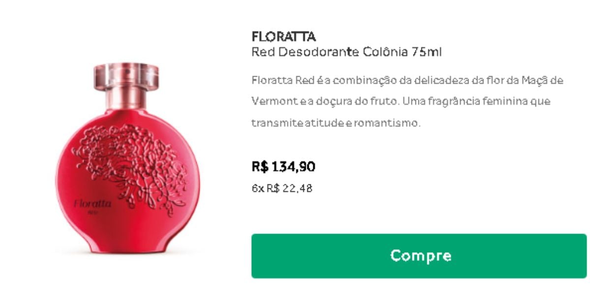 Anúncio do perfume Floratta do Boticário (Reprodução - Internet)