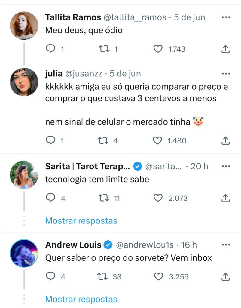 Alguns clientes revoltados no Twitter com supermecados que precificam por QRcode - Foto Reprodução Twitter