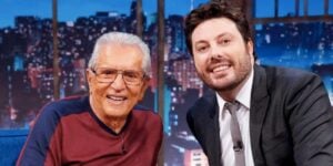 Carlos Alberto e Danilo Gentili no The Noite (Foto: Reprodução / SBT)