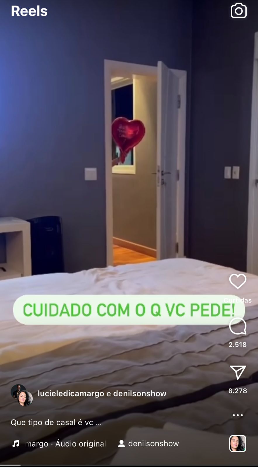 Denílson entrega situação com Luciele na cama e vídeo dá o que falar - Foto Reprodução Instagram
