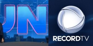 Logo Jornal Nacional e logo Record (Foto: Reprodução / Globo / Record)