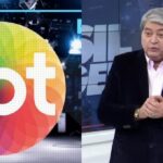 Logo do SBT e Datena no Brasil Urgente (Fotos: Reproduções / SBT / Band)