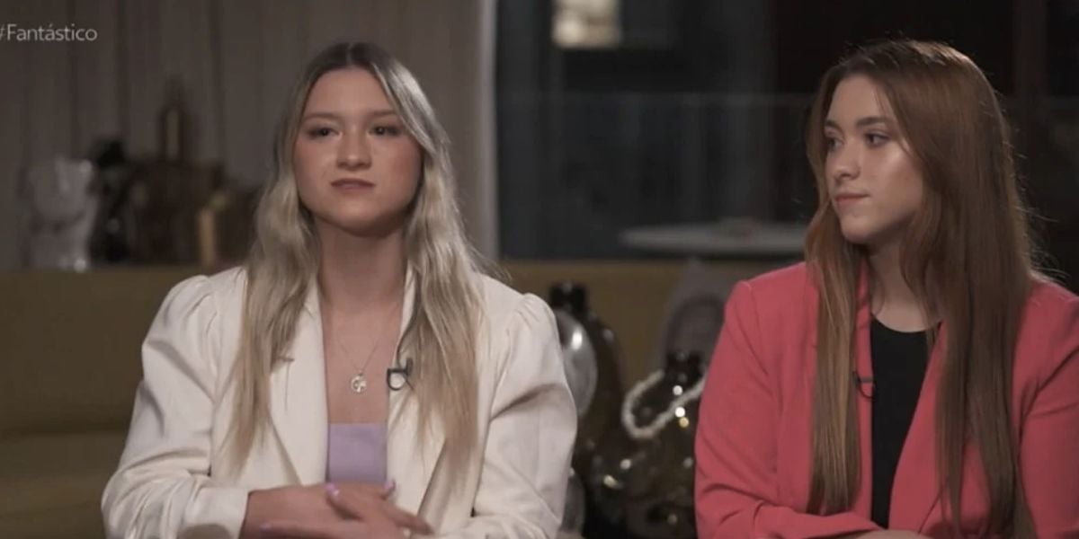 Mariana e Sofia Liberato no Fantástico (Foto: Reprodução / Globo)