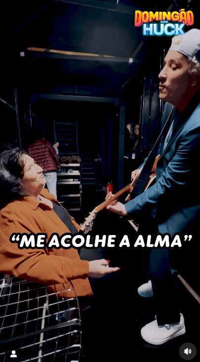 Rafael Portugal e Dona Déa nos bastidores da Globo - Foto Reprodução Instagram
