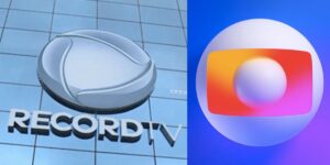 Record e logo da Globo (Foto: Montagem TV Foco)