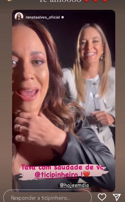 Renata Alves, no Hoje em Dia com Ticiane - Foto Reprodução Instagram