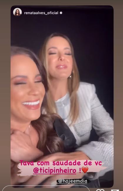 Renata Alves, no Hoje em Dia com Ticiane Pinheiro - Foto Reprodução Instagram