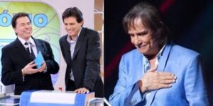 Silvio Santos e Celso Portiolli em colagem com Roberto Carlos - Foto Reprodução Internet