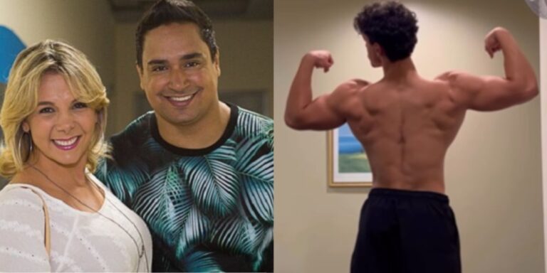 Todo musculoso, maior que o pai e irreconhecível: Tente não sorrir ao ver o filho de Xanddy e Carla Perez