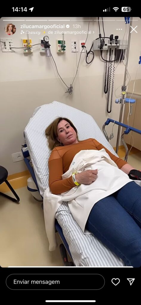 Zilu em cama de hospital (Foto: Reprodução / Instagram) 