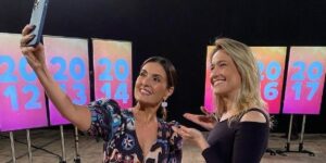 Fernanda Gentil ao lado de Fátima Bernardes (Reprodução - Globo)