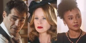 Gaspar, Gilda e Lucília em cenas de Amor Perfeito (Foto: Reprodução / Globo / Montagem TV Foco)