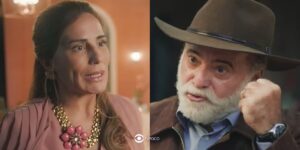 Irene (Gloria Pires) e Antônio (Tony Ramos) em Terra e Paixão (Foto: Reprodução / Globo / Montagem TV Foco)