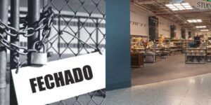 Placa 'fechado' ao lado do Studio Tok&Stok (Reprodução - Internet)