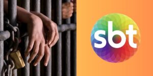 Logotipo do SBT ao lado de prisão (Reprodução - Internet)