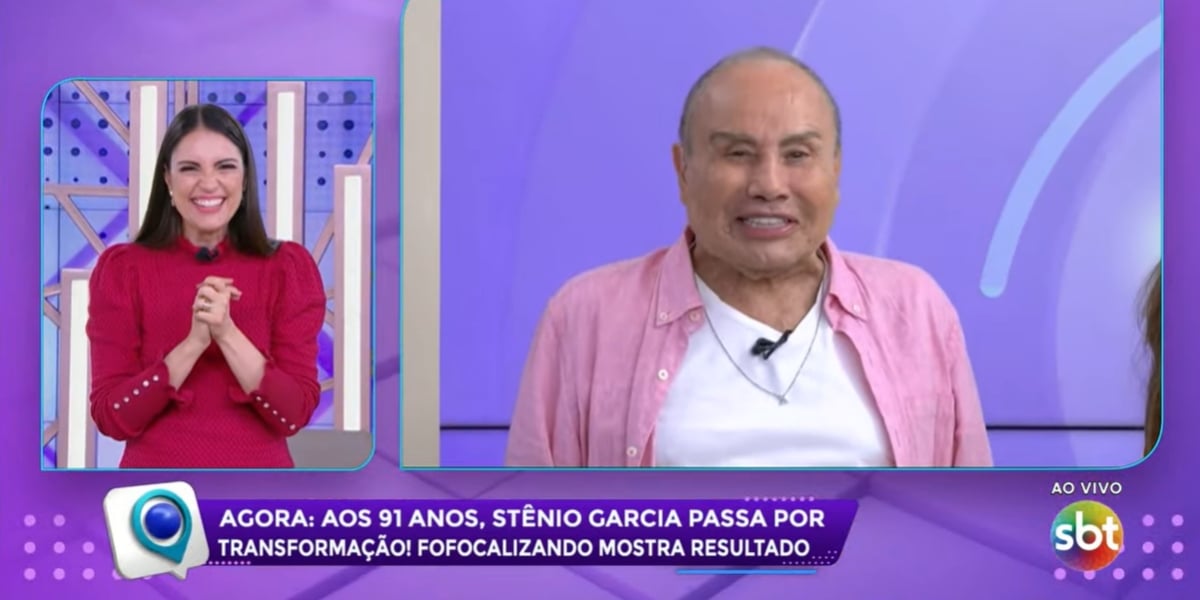 Stênio Garcia fez harmonização facial no "Fofocalizando" (Foto: Reprodução/SBT)