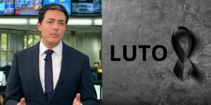 Alan Severiano no Jornal Hoje e imagem de luto (Foto: Reprodução / Globo / Canva)