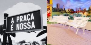 Banco da Praça é nossa e placa em preto e branco - Foto Reprodução Internet