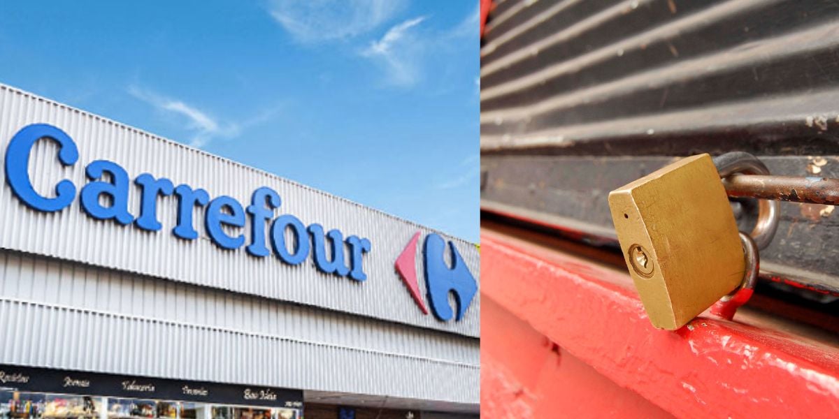 Carrefour e loja fechada (Foto: Reproduções / Internet / Canva)