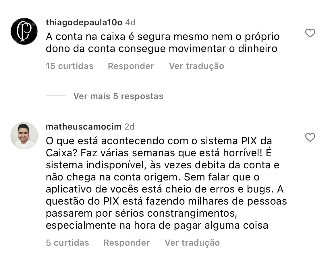 Clientes da Caixa estão enfurecidos com situação nesta quarta-feira, 5 - Foto Instagram Clientes da Caixa estão enfurecidos com situação nesta quarta-feira, 5 - Foto Instagram