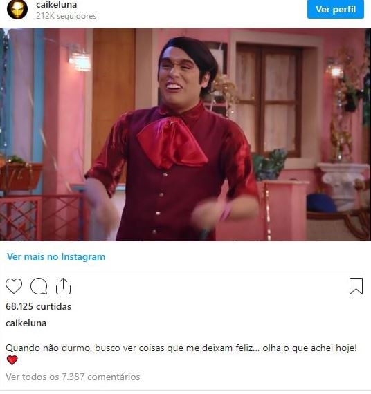 Famoso fez publicação com recado dias antes de morrer - Foto Instagram