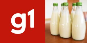 Logo do g1 e alguns leites (Reprodução - INternet)