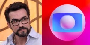 Padre Fábio de Melo na Globo e logo da emissora - Foto Reprodução Internet