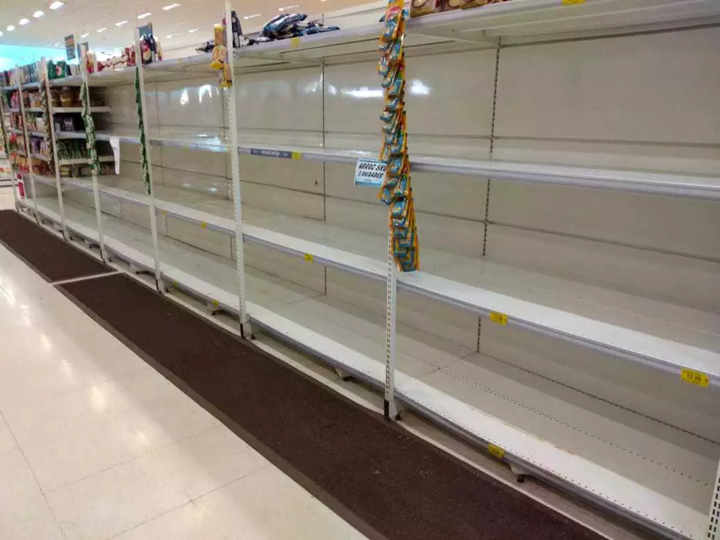 Prateleiras de mercado vazias - Foto Reprodução Internet