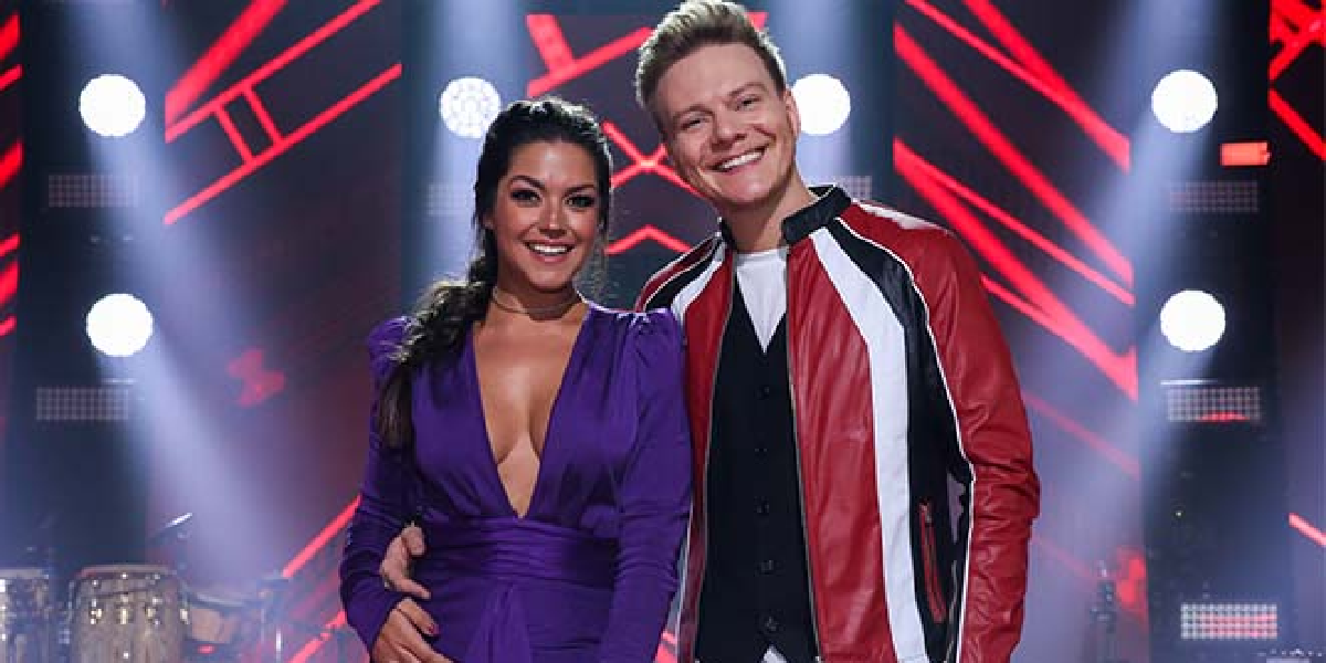 Thais Fersoza e Michel Teló no 'The Voice' (Foto: Reprodução/ Internet)