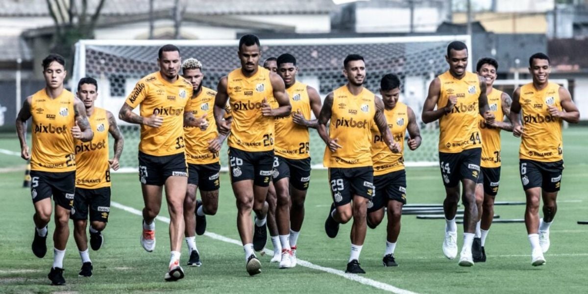 Elenco do Santos em treino (Reprodução - Internet)