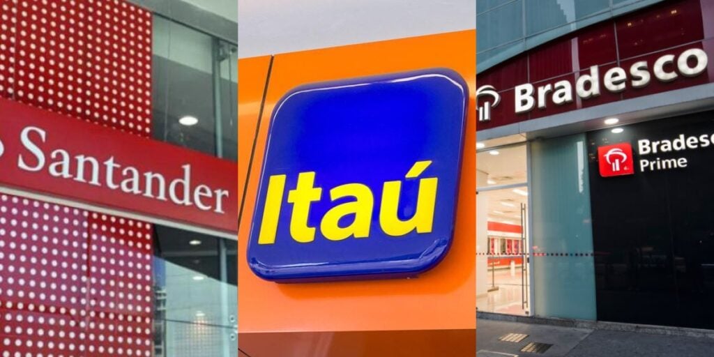 Santander, Itaú e Bradesco. Foto: Reprodução/Internet
