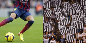 Alexis Sanchez no Barcelona e torcida do Santos (Reprodução - Internet)
