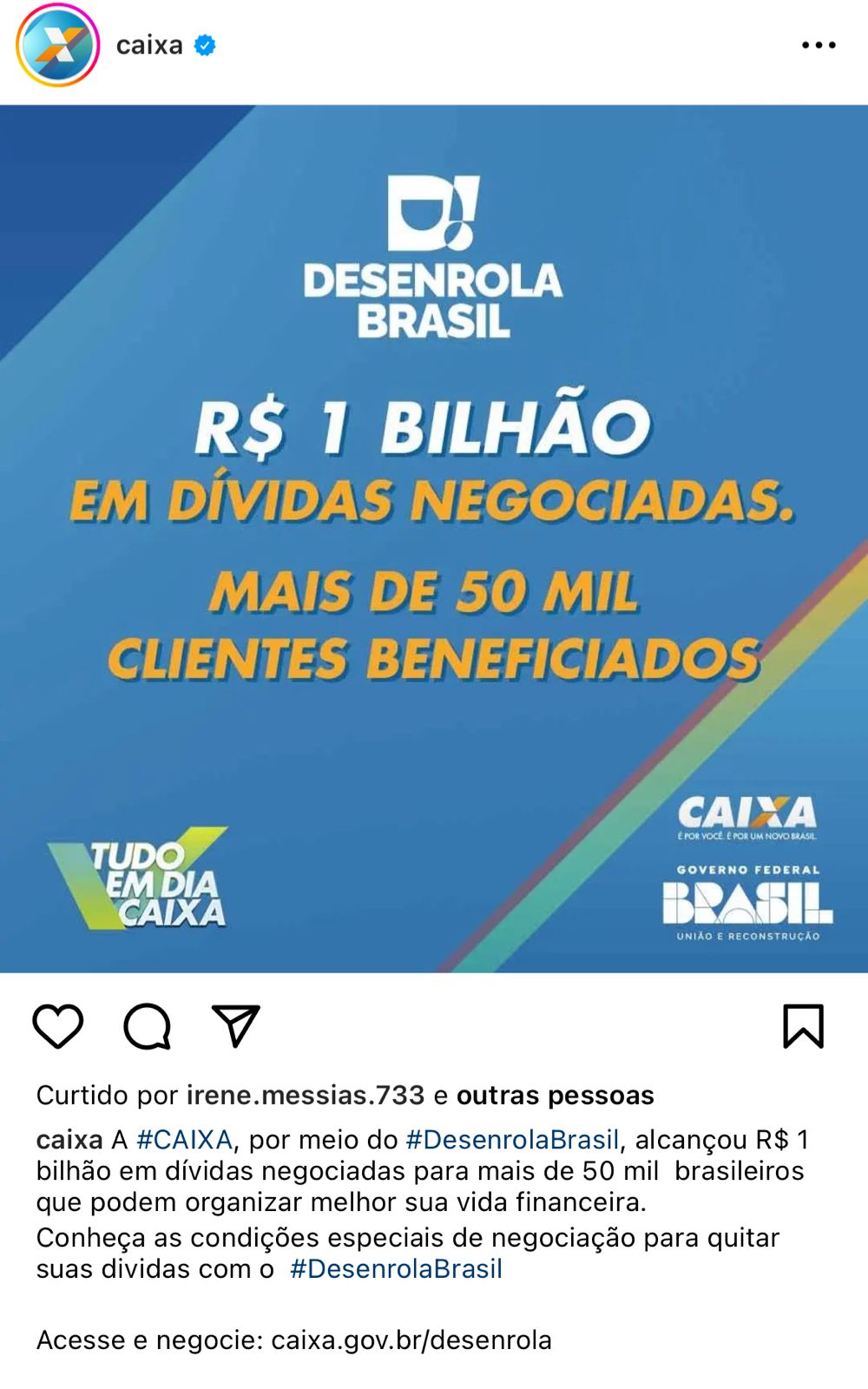 Caixa faz anúncio sobre vitória para milhares de brasileiros - Reprodução Instagram Caixa faz anúncio sobre vitória para milhares de brasileiros - Reprodução Instagram