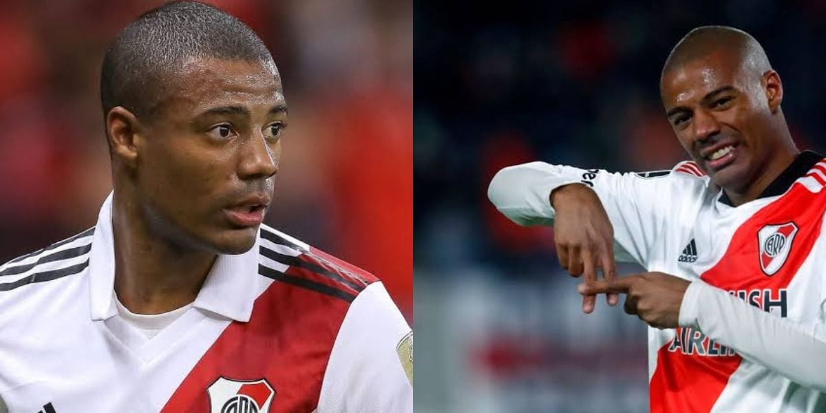 De La Cruz, estrela do River Plate (Foto - Montagem TV Foco).