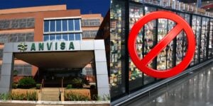 Fachada da Anvisa e alimentos proibidos -Foto Reprodução Internet