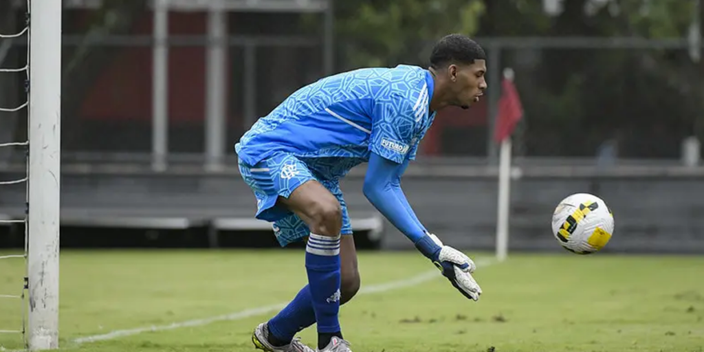 Goleiro do Flamengo Kauã Santos (Foto: Reprodução, Rubro Negro) 