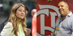 Leila Pereira do Palmeiras e Marcos Braz do Flamengo (Reprodução - Internet)