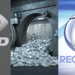 Logo da Band, da Record e cofre aberto - Foto Reprodução Internet