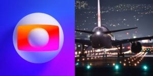 Logo da Globo e avião em decolagem (Reprodução - Internet)